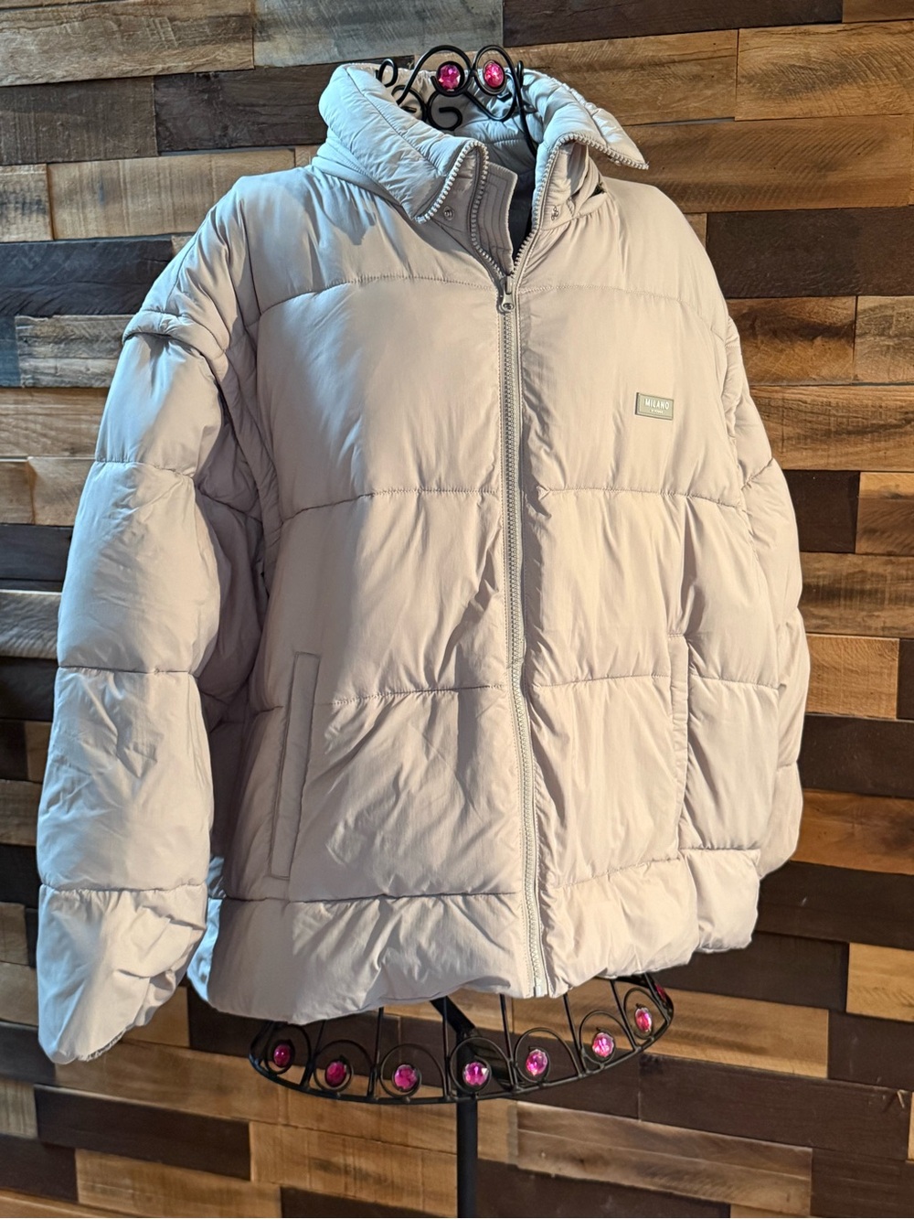 Milano Di Rouge Unisex 2-in-1 Convertible Puffer Jacket / Vest Sz L